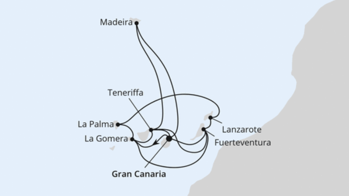 AIDA Kanaren-Kreuzfahrt Route 2025: Große Kanaren-Reise AIDA Kanaren-Kreuzfahrt Route 2025: Große Kanaren-Reise