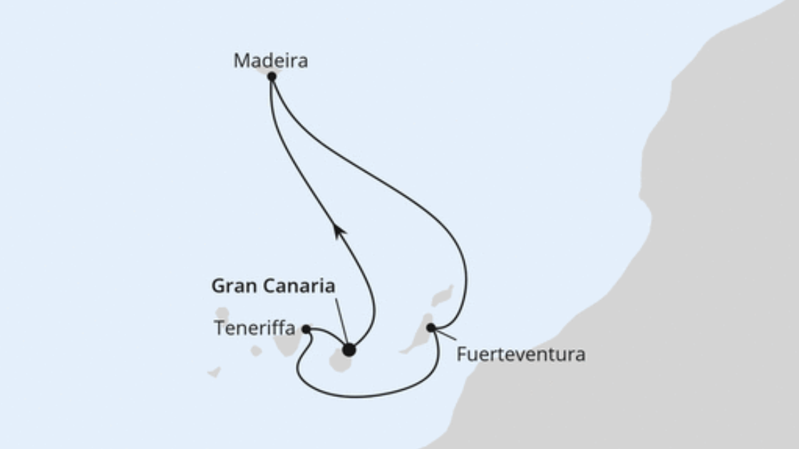AIDA Kanaren-Kreuzfahrt Route 2025: Kanaren & Madeira AIDA Kanaren-Kreuzfahrt Route 2025: Kanaren & Madeira