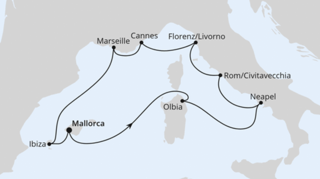 AIDA Mittelmeer-Kreuzfahrt Route 2025: Mediterrane Highlights AIDA Mittelmeer-Kreuzfahrt Route 2025: Mediterrane Highlights