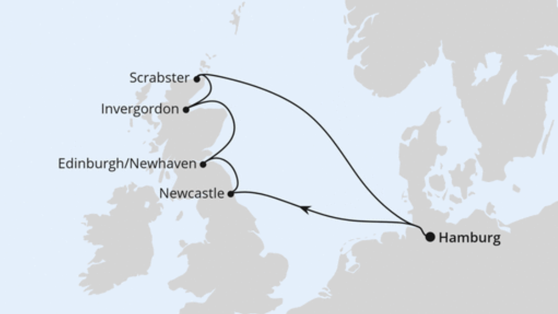 AIDA Nordeuropa-Kreuzfahrt Route 2025: Schottische Highlights 2 AIDA Nordeuropa-Kreuzfahrt Route 2025: Schottische Highlights 2