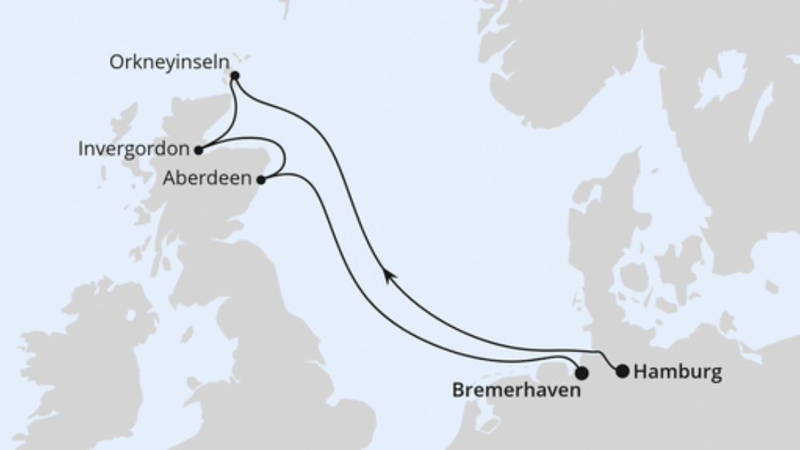 AIDA Nordeuropa-Kreuzfahrt Route 2025: Schottische Highlights 3 AIDA Nordeuropa-Kreuzfahrt Route 2025: Schottische Highlights 3