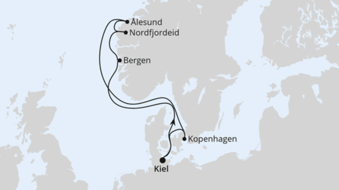 AIDA Norwegen-Kreuzfahrt Route 2025: Norwegen 3 AIDA Norwegen-Kreuzfahrt Route 2025: Norwegen 3