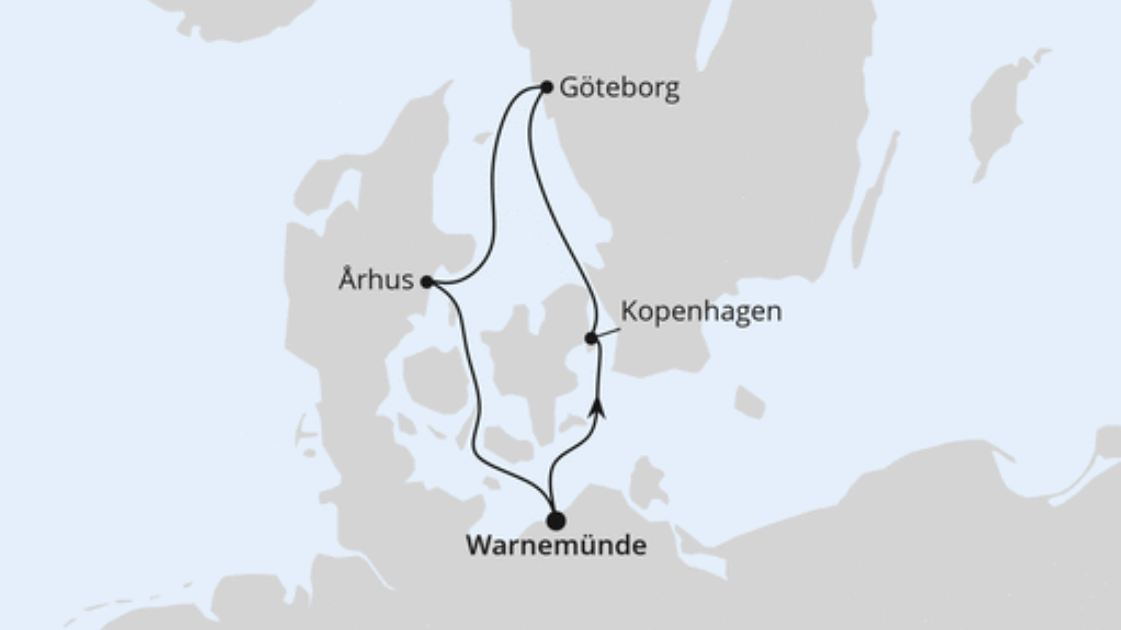 AIDA Ostsee-Kreuzfahrt Route 2025: Kurzreise nach Schweden & Dänemark AIDA Ostsee-Kreuzfahrt Route 2025: Kurzreise nach Schweden & Dänemark