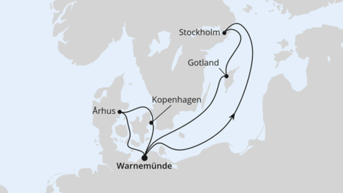 AIDA Ostsee-Kreuzfahrt Route 2025: Schweden & Dänemark AIDA Ostsee-Kreuzfahrt Route 2025: Schweden & Dänemark