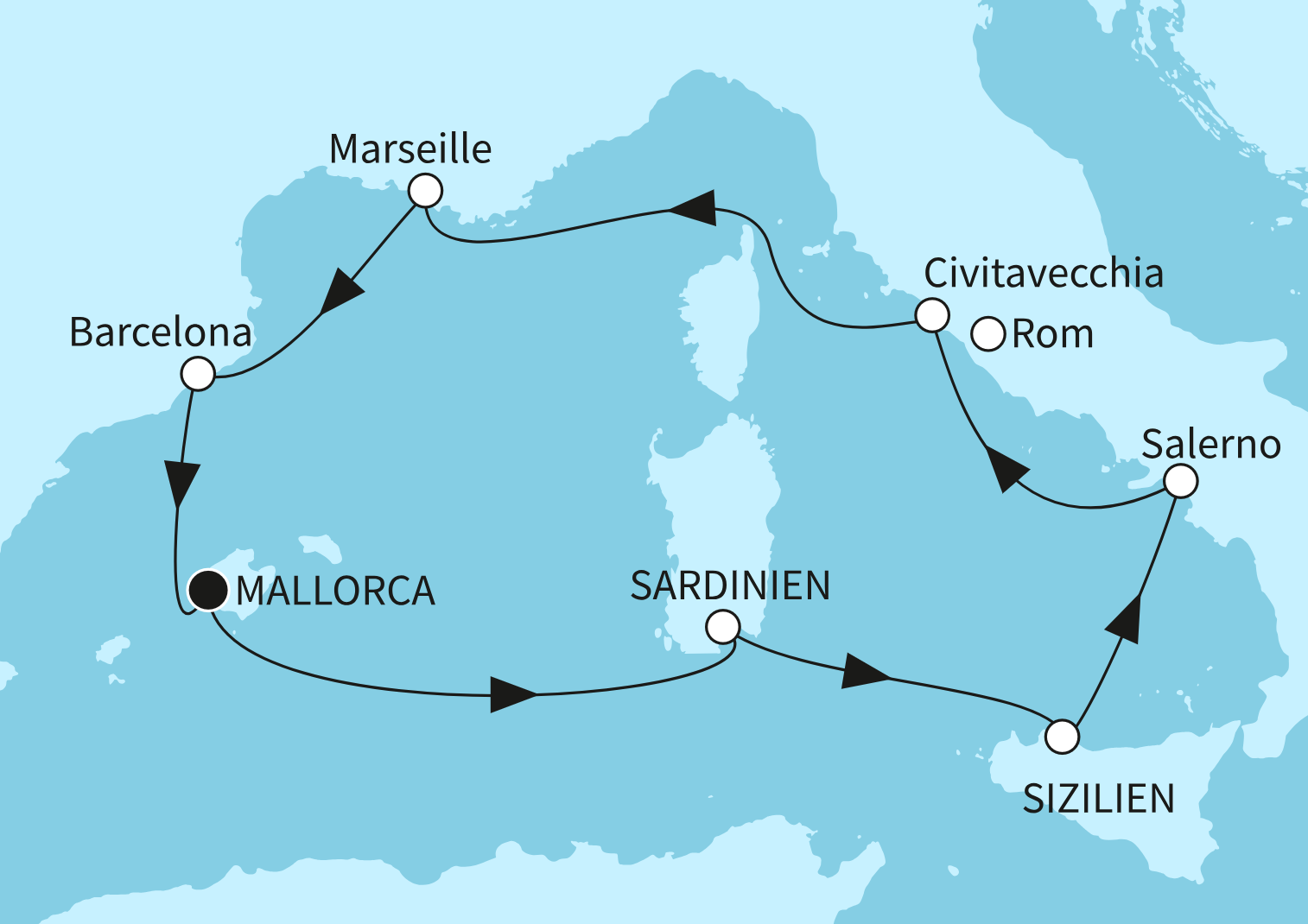 Mein Schiff Mittelmeer-Kreuzfahrt Route 2025: Faszination Mittelmeer 5 Mein Schiff Mittelmeer-Kreuzfahrt Route 2025: Faszination Mittelmeer 5