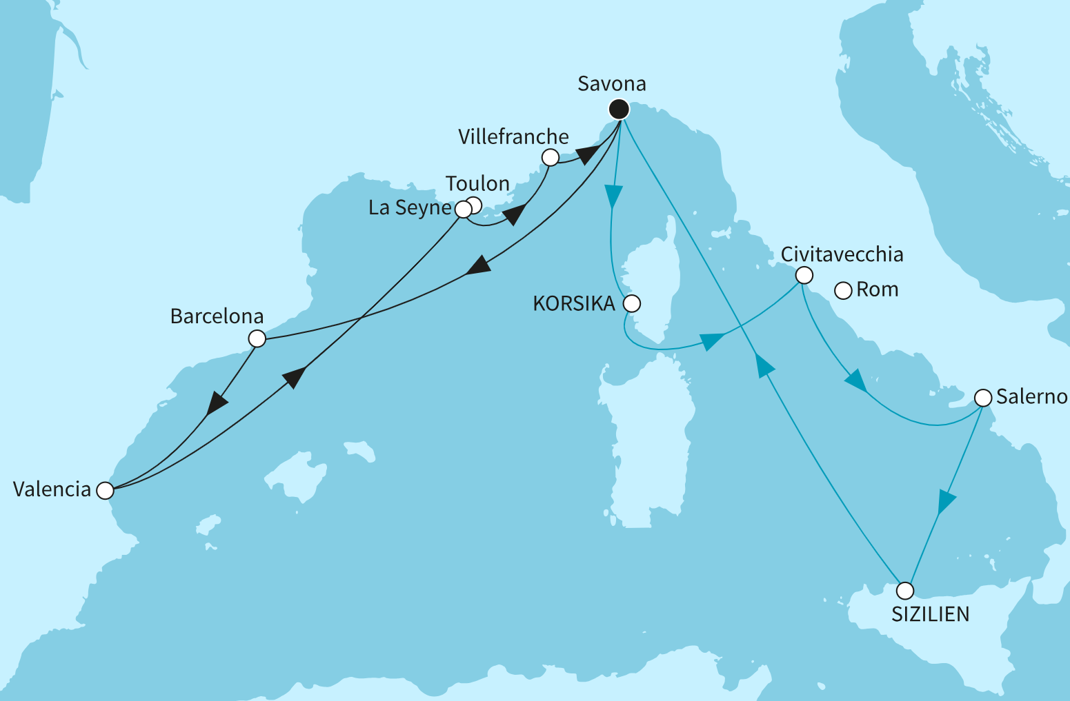 Mein Schiff Mittelmeer-Kreuzfahrt Route 2025: Faszination Mittelmeer 7 Mein Schiff Mittelmeer-Kreuzfahrt Route 2025: Faszination Mittelmeer 7