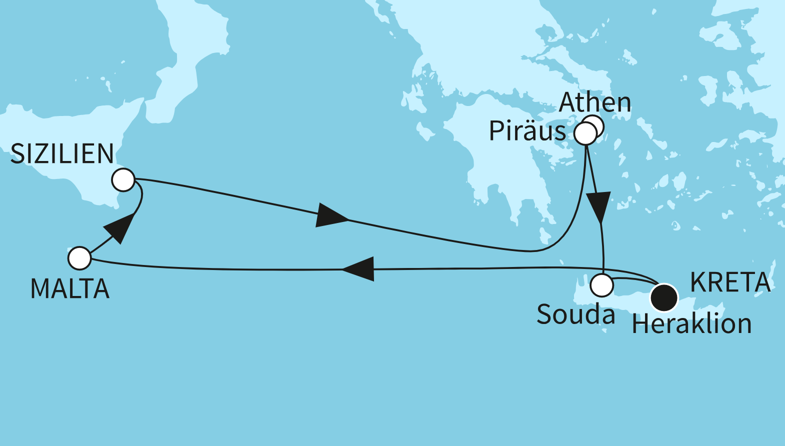 Mein Schiff Mittelmeer-Kreuzfahrt Route 2025: Inseln des Östlichen Mittelmeers Mein Schiff Mittelmeer-Kreuzfahrt Route 2025: Inseln des Östlichen Mittelmeers