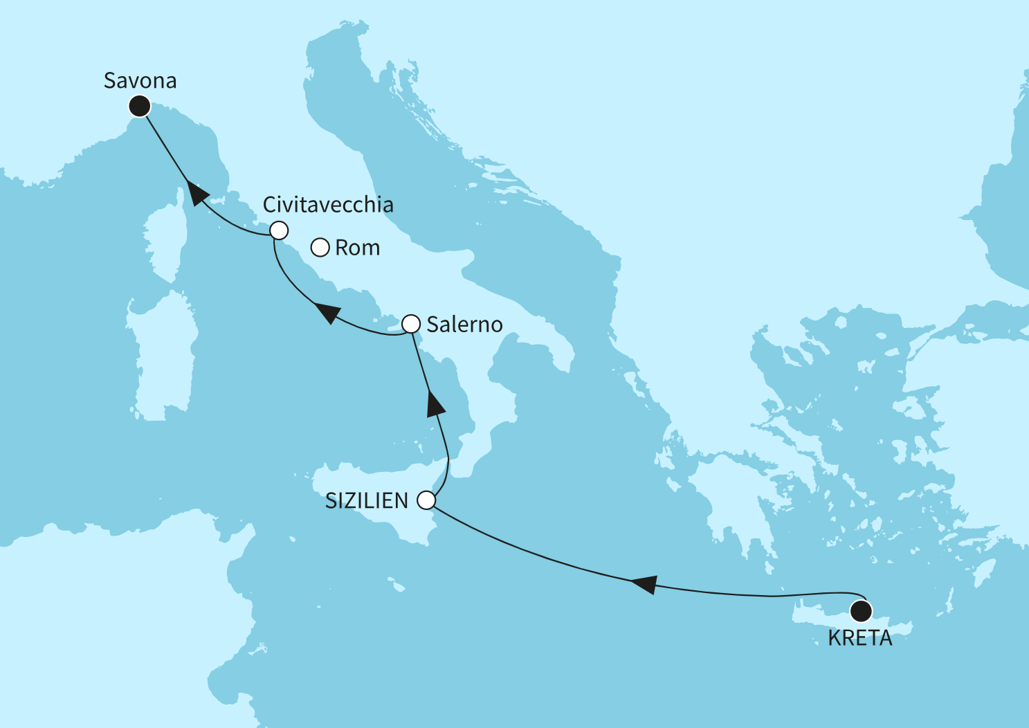 Mein Schiff Mittelmeer-Kreuzfahrt Route 2025: Italiens Sonnenseiten Mein Schiff Mittelmeer-Kreuzfahrt Route 2025: Italiens Sonnenseiten