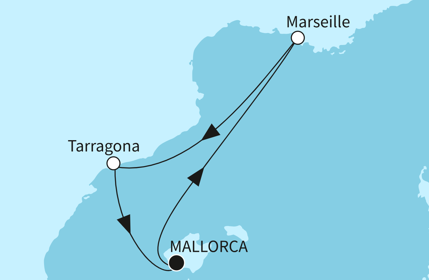 Mein Schiff Mittelmeer-Kreuzfahrt Route 2025: Jeckliner 5 Mein Schiff Mittelmeer-Kreuzfahrt Route 2025: Jeckliner 5