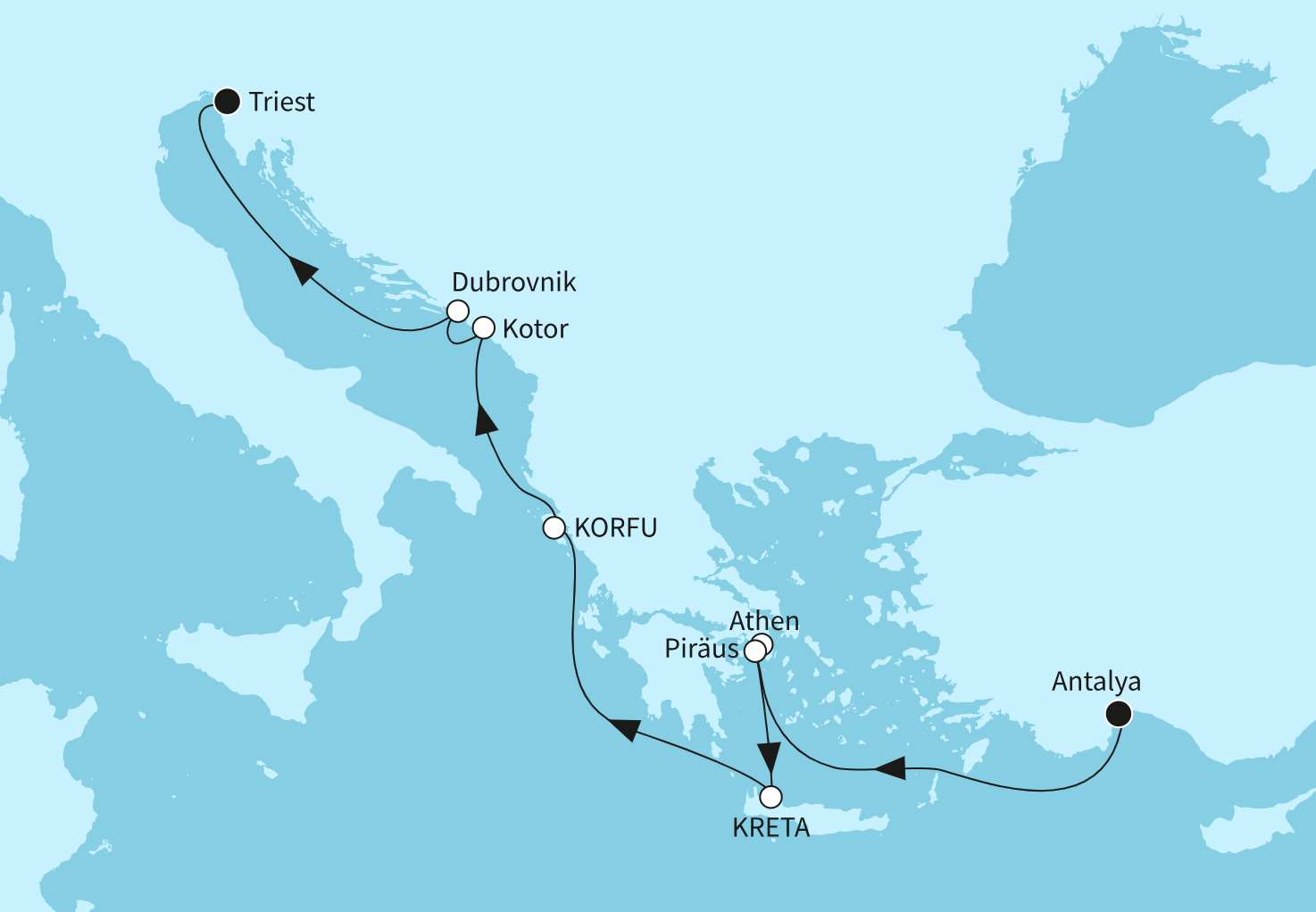 Mein Schiff Mittelmeer-Kreuzfahrt Route 2025: Kulturschätze der Adria Mein Schiff Mittelmeer-Kreuzfahrt Route 2025: Kulturschätze der Adria