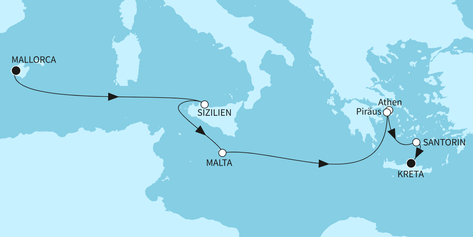 Mein Schiff Mittelmeer-Kreuzfahrt Route 2025: Mediterrane Inselträume Mein Schiff Mittelmeer-Kreuzfahrt Route 2025: Mediterrane Inselträume
