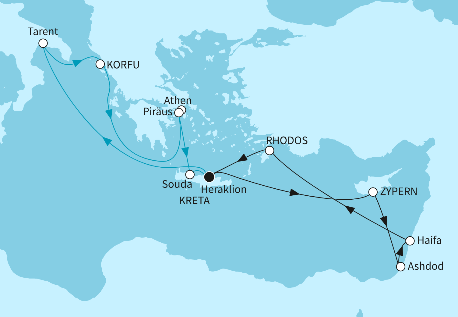 Mein Schiff Mittelmeer-Kreuzfahrt Route 2025: Zauberhafte Inseln mit Piraeus Mein Schiff Mittelmeer-Kreuzfahrt Route 2025: Zauberhafte Inseln mit Piraeus