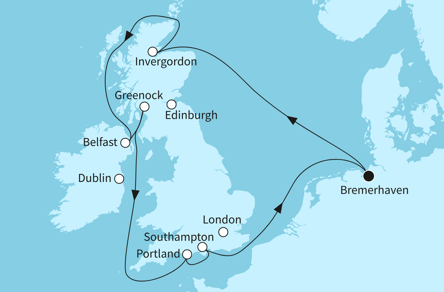 Mein Schiff Nordeuropa-Kreuzfahrt Route 2025: Großbritanniens Schätze 2 Mein Schiff Nordeuropa-Kreuzfahrt Route 2025: Großbritanniens Schätze 2