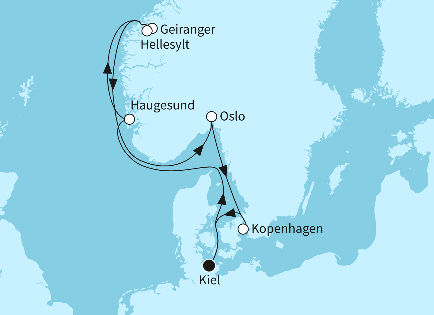 Mein Schiff Norwegen-Kreuzfahrt Route 2025: Norwegens Fjordwelten Mein Schiff Norwegen-Kreuzfahrt Route 2025: Norwegens Fjordwelten