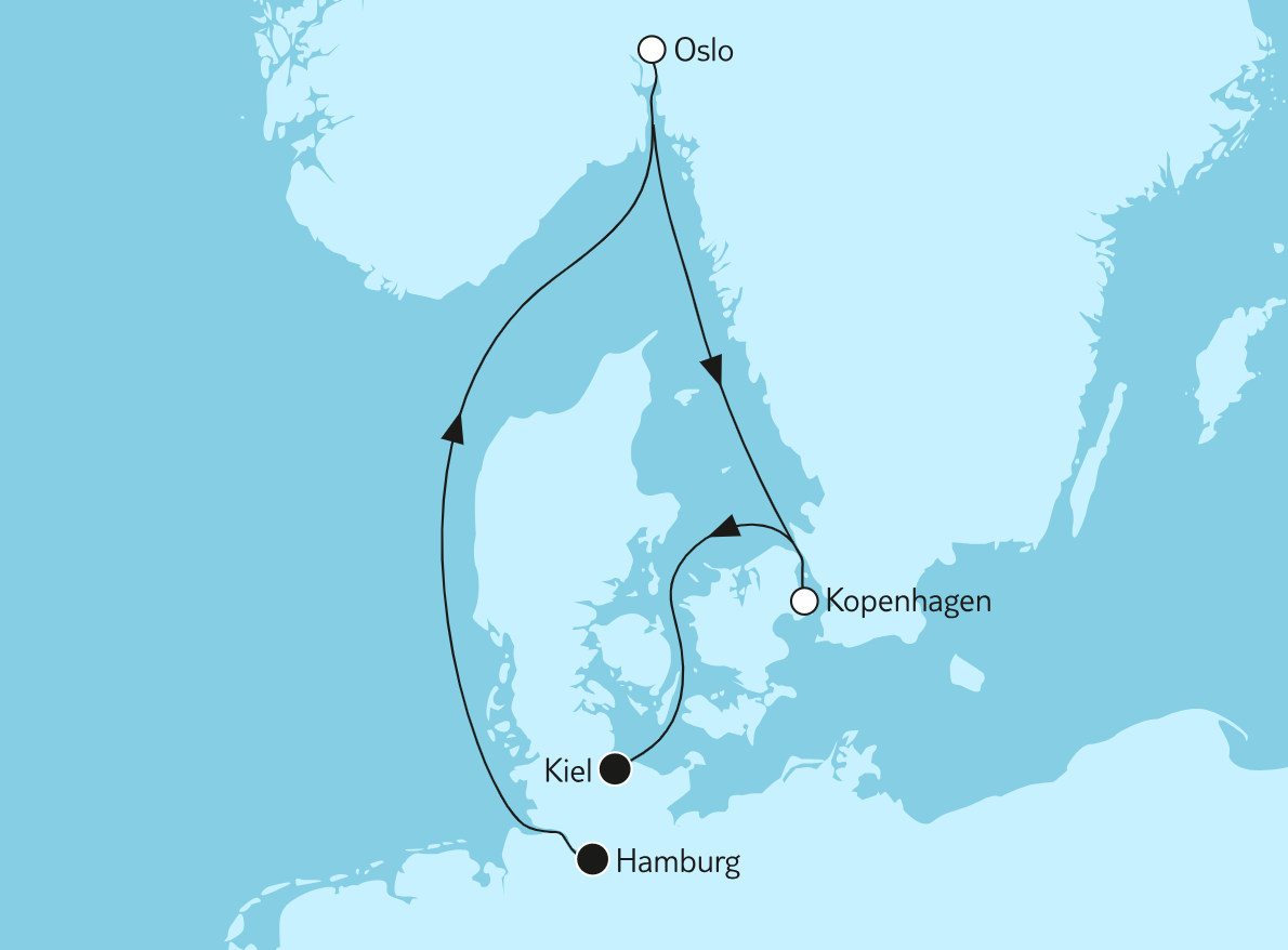 Mein Schiff Ostsee-Kreuzfahrt Route 2025: Kurzreise Oslo & Kopenhagen Mein Schiff Ostsee-Kreuzfahrt Route 2025: Kurzreise Oslo & Kopenhagen