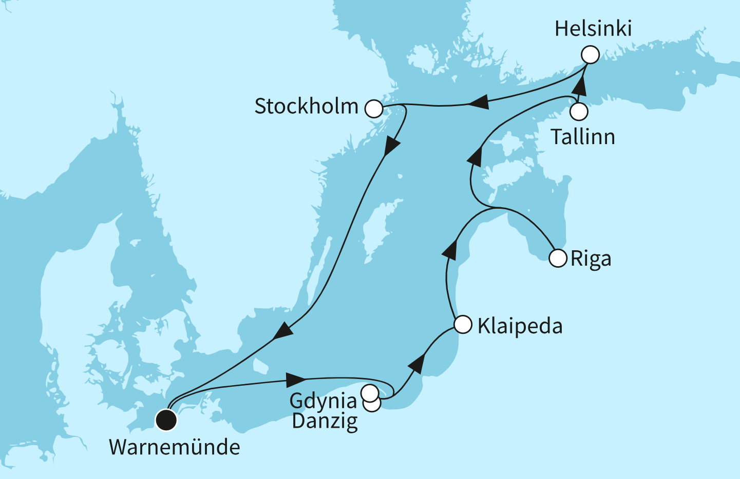 Mein Schiff Ostsee-Kreuzfahrt Route 2025: Metropolen der Ostsee intensiv Mein Schiff Ostsee-Kreuzfahrt Route 2025: Metropolen der Ostsee intensiv