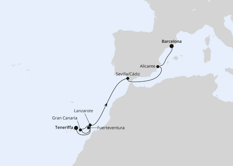 AIDA Kanaren-Kreuzfahrt 2026: Von Teneriffa nach Barcelona AIDA Kanaren-Kreuzfahrt 2026: Von Teneriffa nach Barcelona