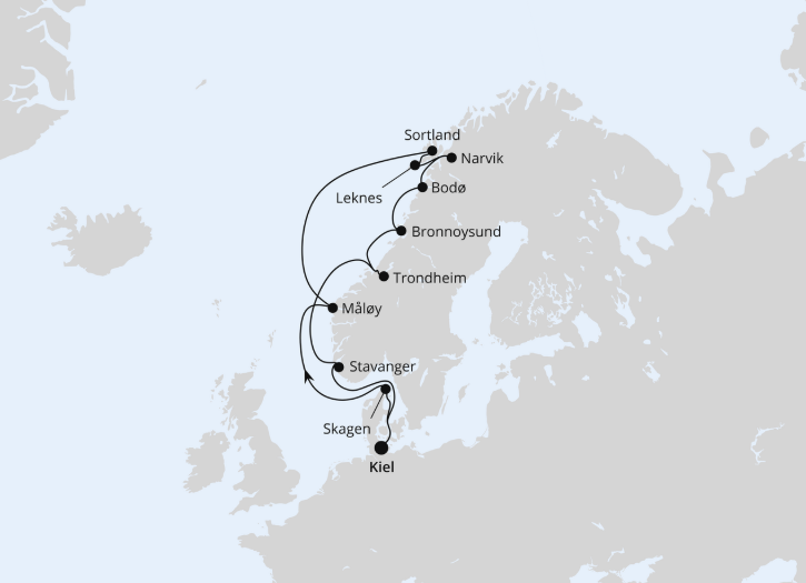 AIDA Norwegen-Kreuzfahrt 2026: Norwegen mit Lofoten & Vesterålen ab Kiel AIDA Norwegen-Kreuzfahrt 2026: Norwegen mit Lofoten & Vesterålen ab Kiel