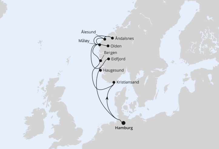 AIDA Norwegen-Kreuzfahrt 2026: Norwegische Fjordlandschaft ab Hamburg AIDA Norwegen-Kreuzfahrt 2026: Norwegische Fjordlandschaft ab Hamburg