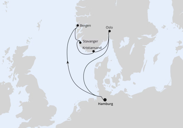 AIDA Norwegen-Kreuzfahrt 2026: Südnorwegen ab Hamburg AIDA Norwegen-Kreuzfahrt 2026: Südnorwegen ab Hamburg