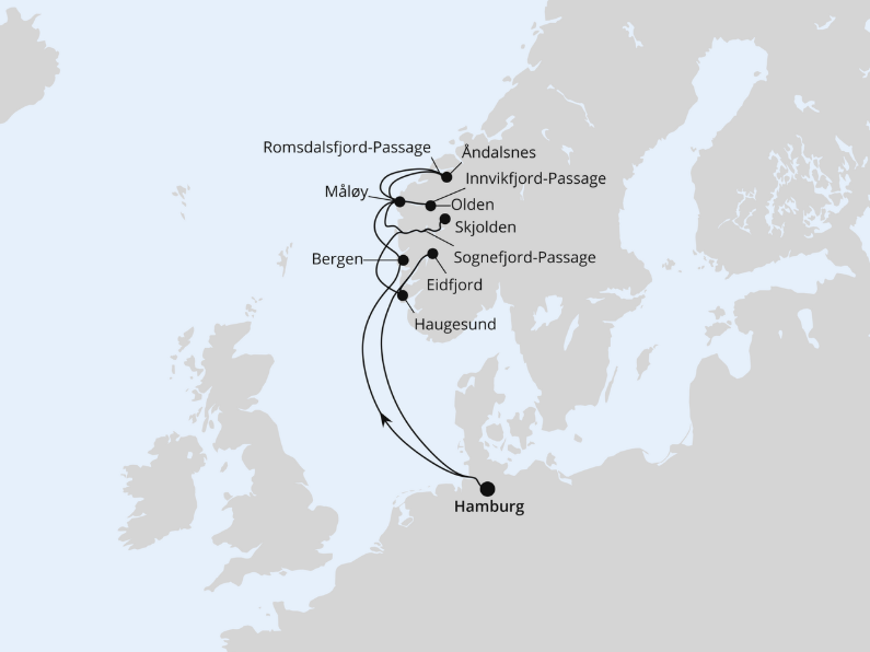 AIDA Norwegen-Kreuzfahrt 2027: Norwegische Fjordlandschaft ab Hamburg 1 AIDA Norwegen-Kreuzfahrt 2027: Norwegische Fjordlandschaft ab Hamburg 1