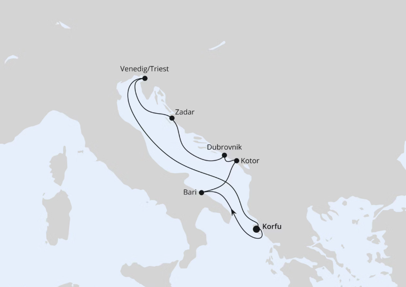 AIDA Östliches Mittelmeer-Kreuzfahrt 2026: Adria ab Korfu 1 AIDA Östliches Mittelmeer-Kreuzfahrt 2026: Adria ab Korfu 1