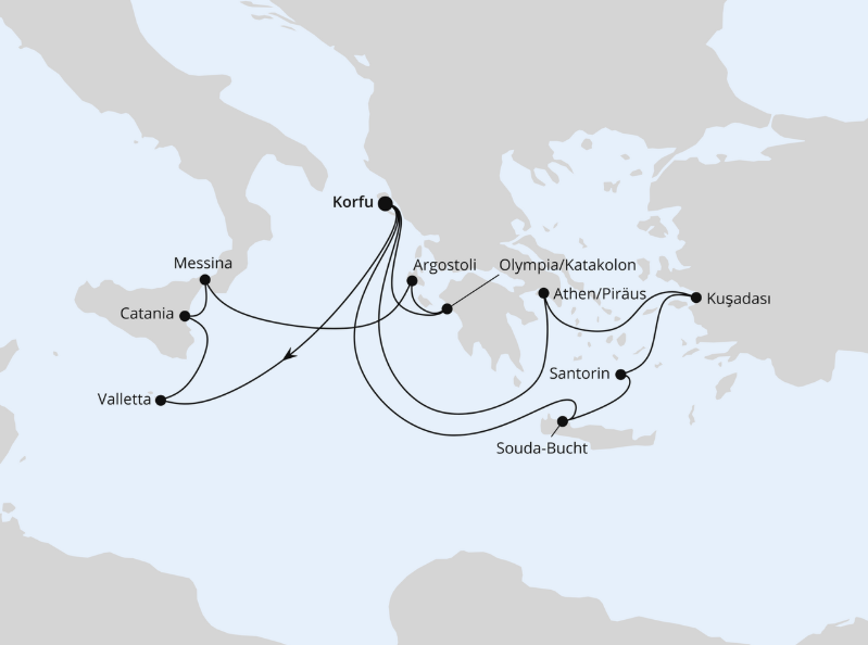 AIDA Östliches Mittelmeer-Kreuzfahrt 2027: Griechenland & Mittelmeerinseln ab Korfu 1 AIDA Östliches Mittelmeer-Kreuzfahrt 2027: Griechenland & Mittelmeerinseln ab Korfu 1