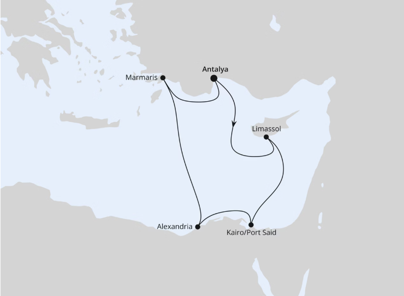 AIDA Östliches Mittelmeer-Kreuzfahrt 2027: Östliches Mittelmeer mit Ägypten AIDA Östliches Mittelmeer-Kreuzfahrt 2027: Östliches Mittelmeer mit Ägypten