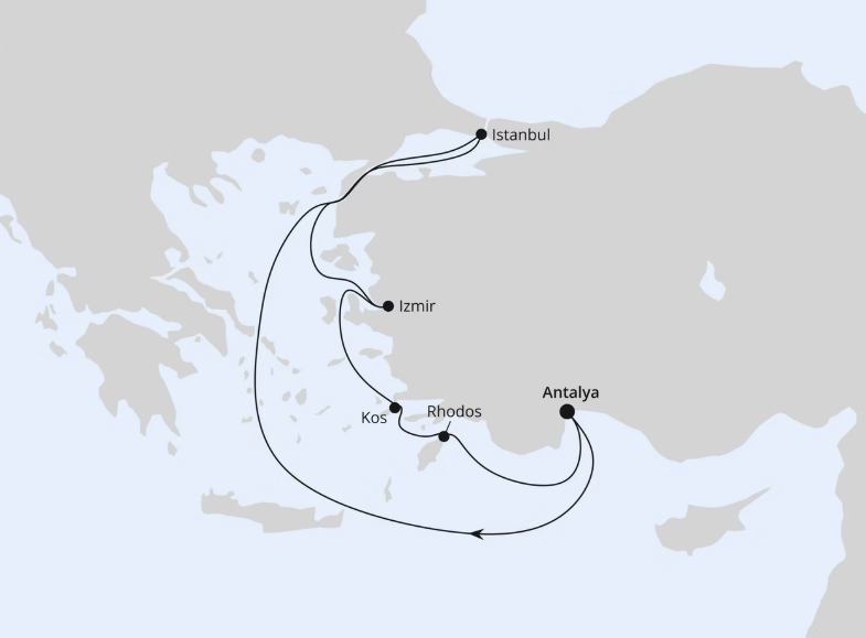 AIDA Östliches Mittelmeer-Kreuzfahrt 2027: Östliches Mittelmeer mit Istanbul AIDA Östliches Mittelmeer-Kreuzfahrt 2027: Östliches Mittelmeer mit Istanbul