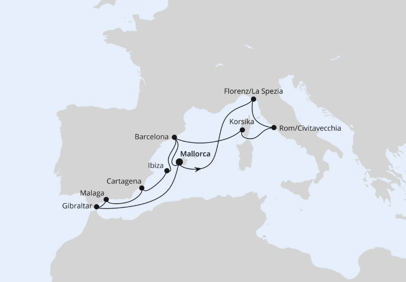 AIDA Westliches Mittelmeer-Kreuzfahrt 2026: Große Mittelmeer-Reise ab Mallorca 2 AIDA Westliches Mittelmeer-Kreuzfahrt 2026: Große Mittelmeer-Reise ab Mallorca 2
