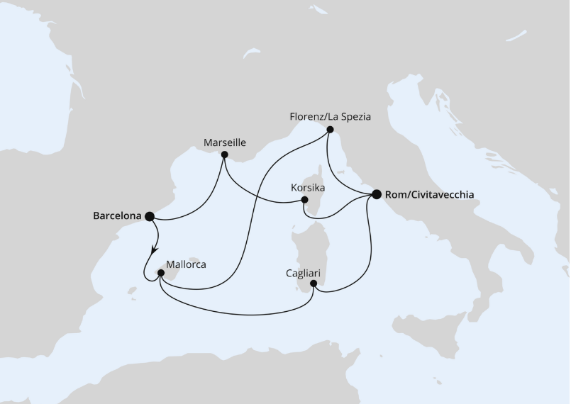 AIDA Westliches Mittelmeer-Kreuzfahrt 2026: Spanien, Frankreich & Italien ab Barcelona 2 AIDA Westliches Mittelmeer-Kreuzfahrt 2026: Spanien, Frankreich & Italien ab Barcelona 2