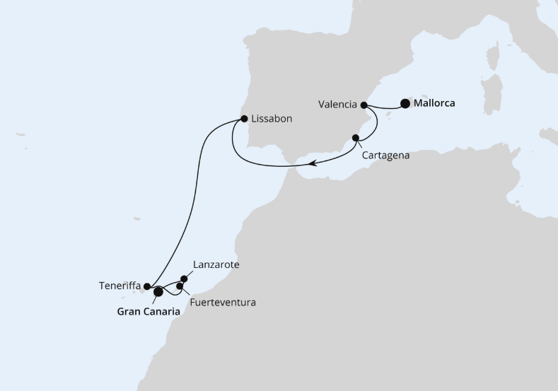 AIDA Westliches Mittelmeer-Kreuzfahrt 2026: Spanien, Portugal & Kanaren ab Mallorca 1 AIDA Westliches Mittelmeer-Kreuzfahrt 2026: Spanien, Portugal & Kanaren ab Mallorca 1