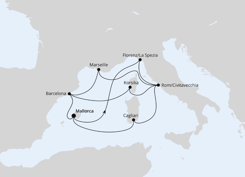 AIDA Westliches Mittelmeer-Kreuzfahrt 2027: Große Mittelmeer-Reise ab Mallorca 1 AIDA Westliches Mittelmeer-Kreuzfahrt 2027: Große Mittelmeer-Reise ab Mallorca 1