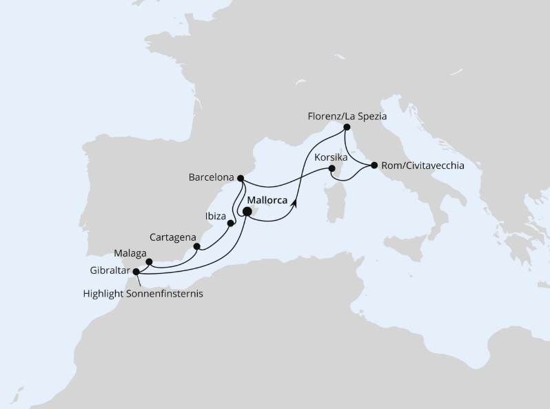 AIDA Westliches Mittelmeer-Kreuzfahrt 2027: Große Mittelmeer-Reise mit Sonnenfinsternis 1 AIDA Westliches Mittelmeer-Kreuzfahrt 2027: Große Mittelmeer-Reise mit Sonnenfinsternis 1