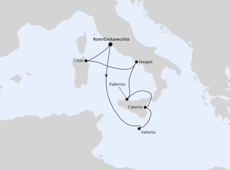 AIDA Westliches Mittelmeer-Kreuzfahrt 2027: Italien & Malta AIDA Westliches Mittelmeer-Kreuzfahrt 2027: Italien & Malta