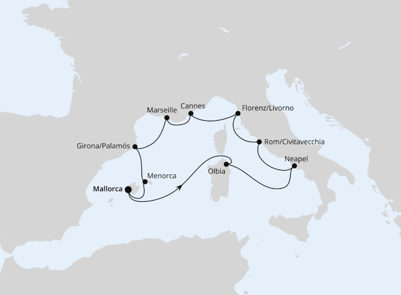 AIDA Westliches Mittelmeer-Kreuzfahrt 2027: Mediterrane Highlights ab Mallorca AIDA Westliches Mittelmeer-Kreuzfahrt 2027: Mediterrane Highlights ab Mallorca