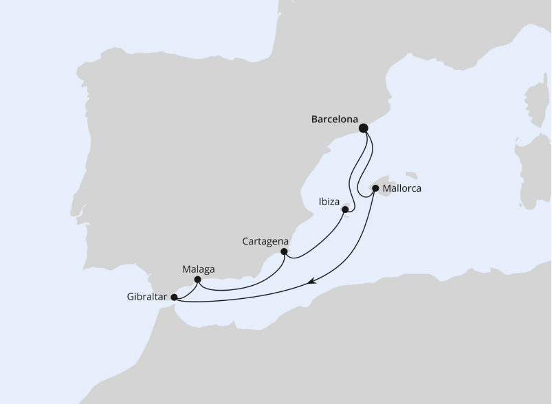 AIDA Westliches Mittelmeer-Kreuzfahrt 2027: Mediterrane Schätze mit Gibraltar AIDA Westliches Mittelmeer-Kreuzfahrt 2027: Mediterrane Schätze mit Gibraltar