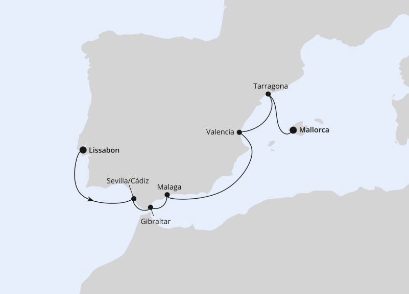 AIDA Westliches Mittelmeer-Kreuzfahrt 2027: Spanien & Gibraltar ab Lissabon AIDA Westliches Mittelmeer-Kreuzfahrt 2027: Spanien & Gibraltar ab Lissabon