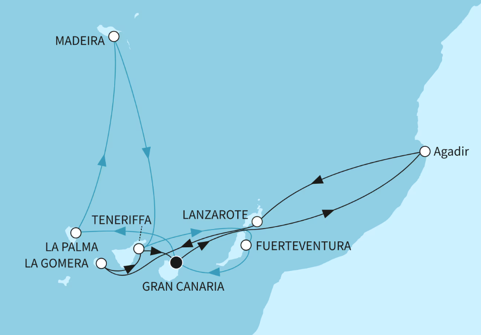 Mein Schiff Kanaren-Kreuzfahrt 2026: Kanaren, Madeira und marokkanisches Flair Mein Schiff Kanaren-Kreuzfahrt 2026: Kanaren, Madeira und marokkanisches Flair