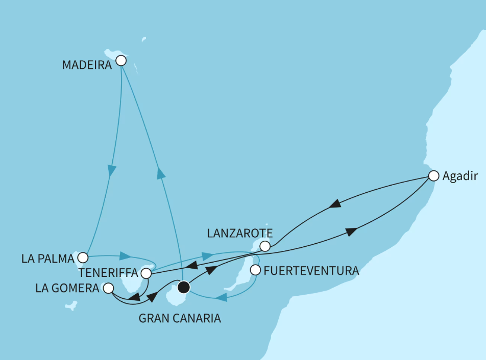 Mein Schiff Kanaren-Kreuzfahrt 2027: Kanaren, Madeira und marokkanisches Flair Mein Schiff Kanaren-Kreuzfahrt 2027: Kanaren, Madeira und marokkanisches Flair