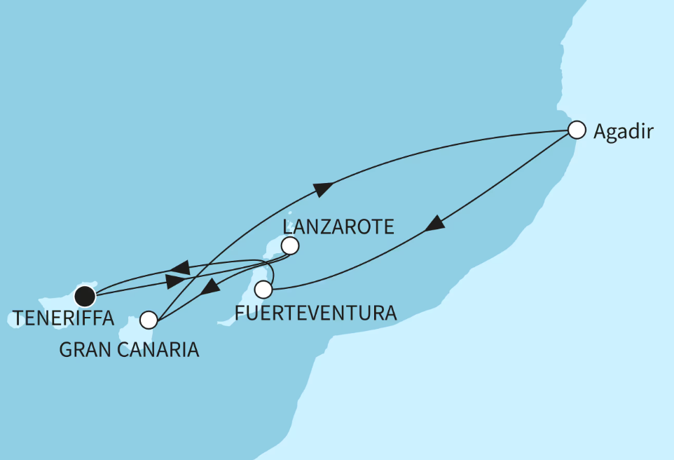 Mein Schiff Kanaren-Kreuzfahrt 2027: Kanaren mit Marokko Mein Schiff Kanaren-Kreuzfahrt 2027: Kanaren mit Marokko