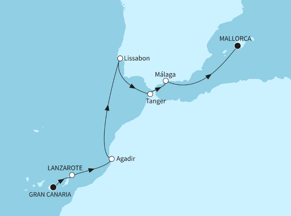 Mein Schiff Kanaren-Kreuzfahrt 2027: Marokko und die Südspitze Europas Mein Schiff Kanaren-Kreuzfahrt 2027: Marokko und die Südspitze Europas