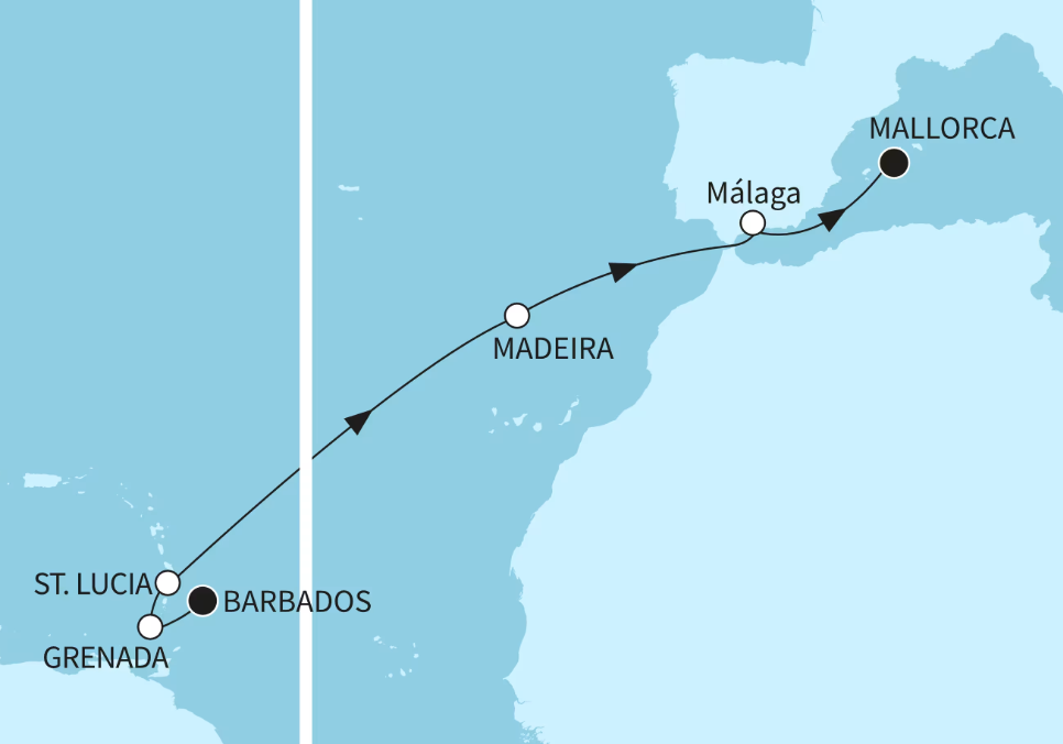 Mein Schiff Karibik-Kreuzfahrt 2026: Transatlantik 5 Mein Schiff Karibik-Kreuzfahrt 2026: Transatlantik 5
