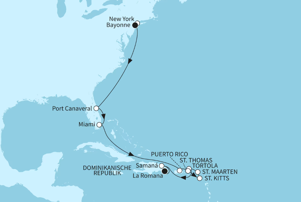 Mein Schiff Karibik-Kreuzfahrt 2026: USA Ostküste & Karibiksonne Mein Schiff Karibik-Kreuzfahrt 2026: USA Ostküste & Karibiksonne