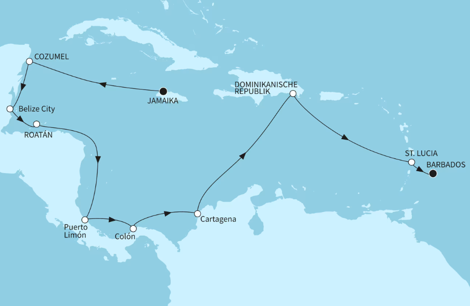 Mein Schiff Karibik-Kreuzfahrt 2027: Best of Mittelamerika 2 Mein Schiff Karibik-Kreuzfahrt 2027: Best of Mittelamerika 2