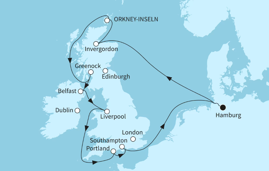 Mein Schiff Nordeuropa-Kreuzfahrt 2026: Best of Großbritannien und Irland Mein Schiff Nordeuropa-Kreuzfahrt 2026: Best of Großbritannien und Irland