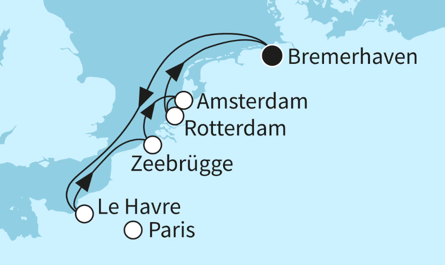 Mein Schiff Nordeuropa-Kreuzfahrt 2026: Savoir-vivre in Frankreich und Belgien Mein Schiff Nordeuropa-Kreuzfahrt 2026: Savoir-vivre in Frankreich und Belgien
