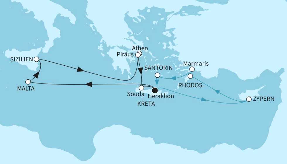 Mein Schiff Östliches Mittelmeer-Kreuzfahrt 2026: Inselperlen des Mittelmeers mit Athen Mein Schiff Östliches Mittelmeer-Kreuzfahrt 2026: Inselperlen des Mittelmeers mit Athen