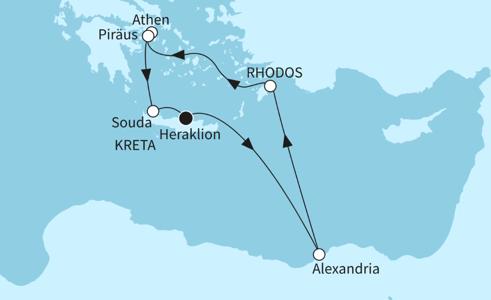 Mein Schiff Östliches Mittelmeer-Kreuzfahrt 2026: Kulturschätze Ägyptens und Griechenlands Mein Schiff Östliches Mittelmeer-Kreuzfahrt 2026: Kulturschätze Ägyptens und Griechenlands