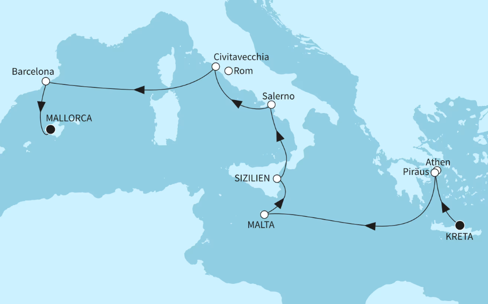 Mein Schiff Östliches Mittelmeer-Kreuzfahrt 2026: Mediterrane Höhepunkte und Inselschönheiten Mein Schiff Östliches Mittelmeer-Kreuzfahrt 2026: Mediterrane Höhepunkte und Inselschönheiten